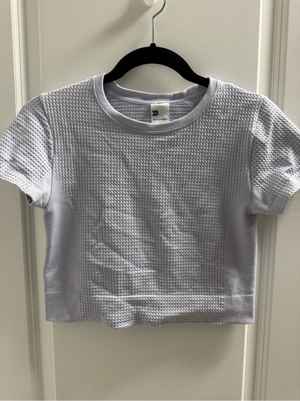 all in motion Light Gray Waffle Knit Crewneck Sweater